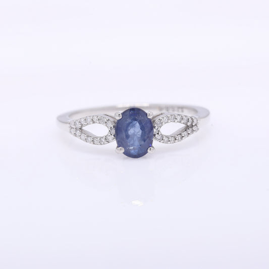 1.17 Ct Oval Cabochon Cut Natural Sapphire 950 Platinum Ring