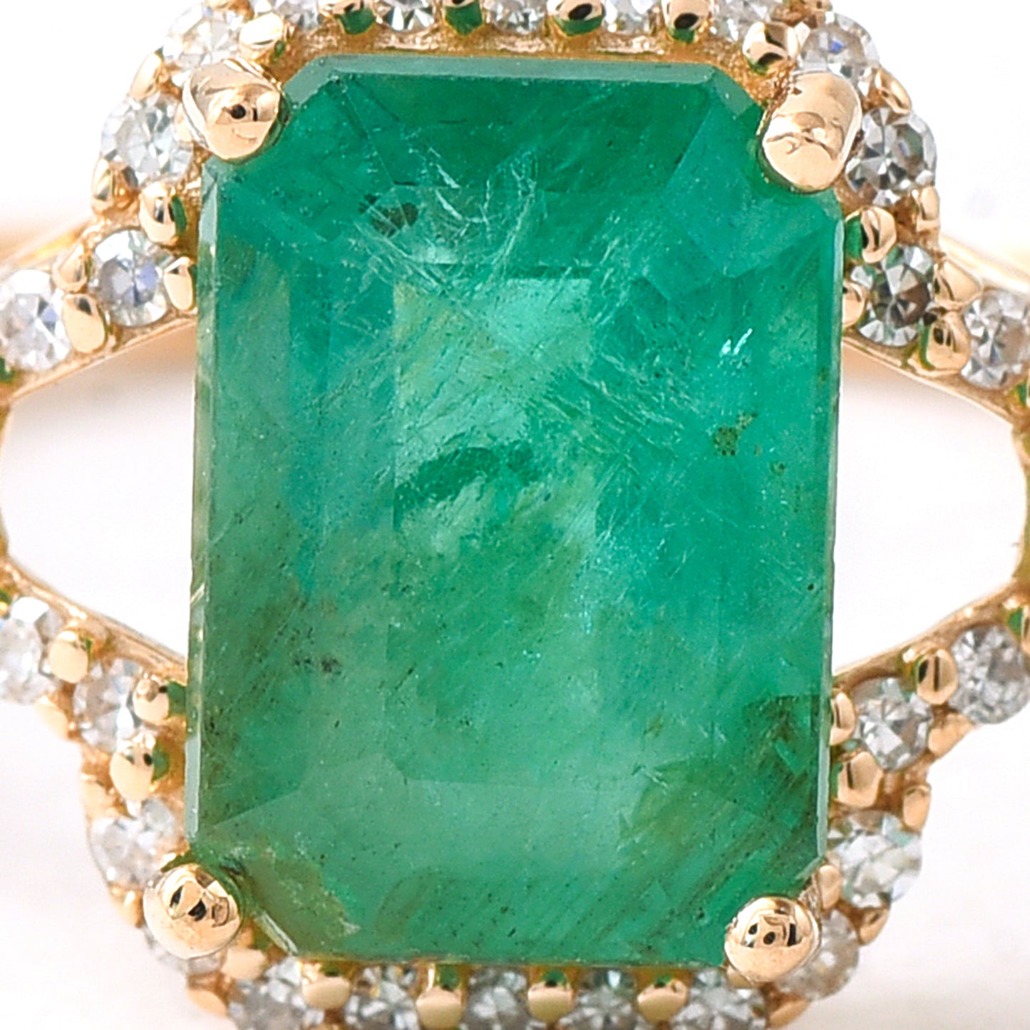 1.76 Ct Octagon Step Cut Natural Emerald 14K Gold Ring