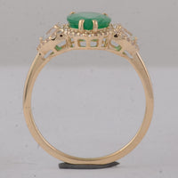 1.98 Ct Pear Emerald 9K Gold Ring