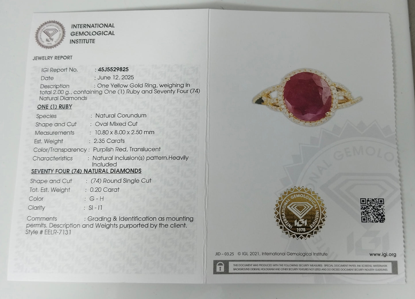 2.55 Ct Oval Mixed Cut Natural Corundum Ruby 14K Gold Ring