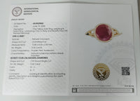 2.55 Ct Oval Mixed Cut Natural Corundum Ruby 14K Gold Ring