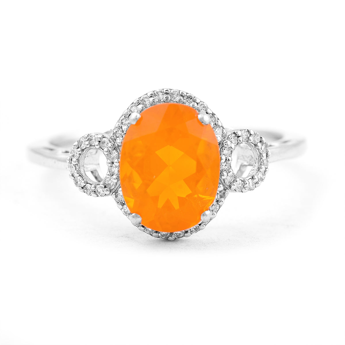 1.34 Ct Oval Mixed Cut Natural Fire Opal 950 Platinum Earrings