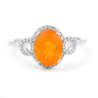 1.34 Ct Oval Mixed Cut Natural Fire Opal 950 Platinum Earrings