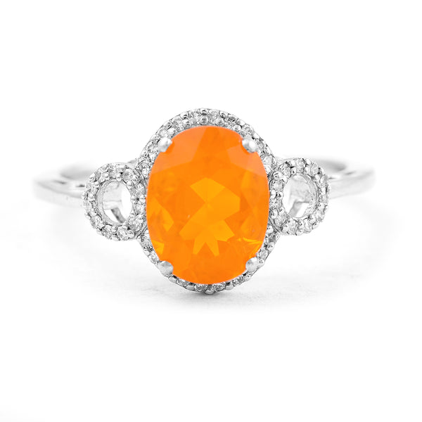 1.34 Ct Oval Mixed Cut Natural Fire Opal 950 Platinum Earrings
