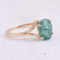 1.99 Ct Oval Natural Emerald 14K Gold Ring