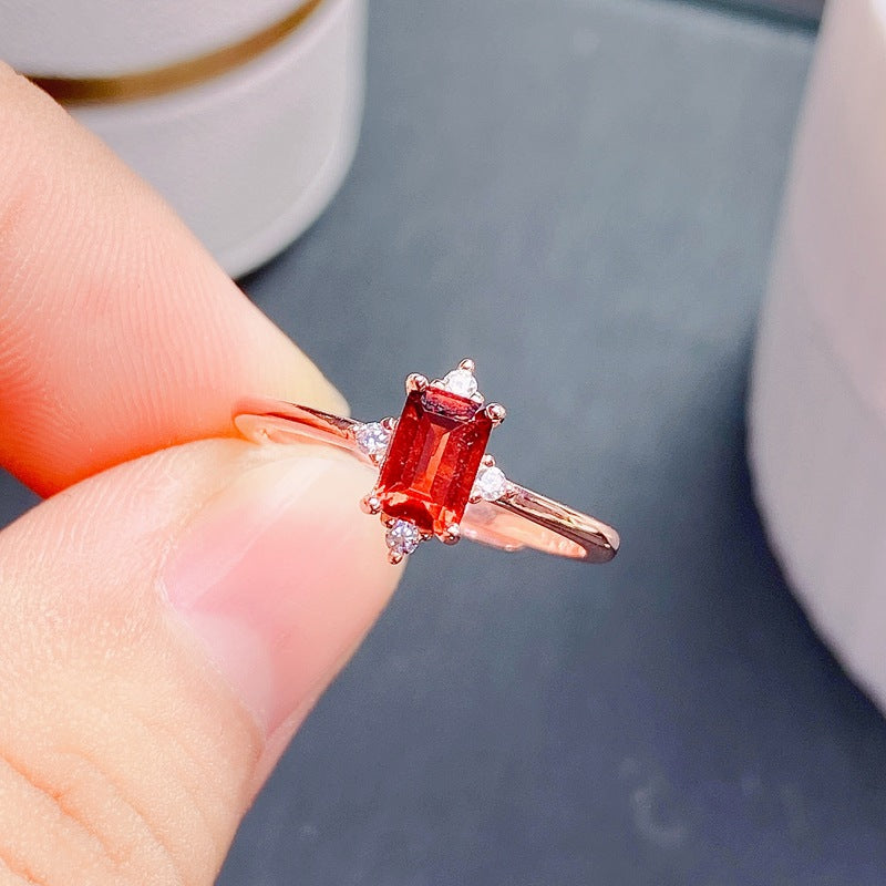 Garnet 925 Sterling Silver Ring