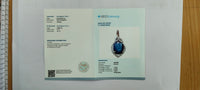 3.51 Ct Oval Mixed Cut Natural Sapphire 14K Gold Pendant