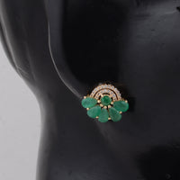 2.29 Ct Round Emerald 14K Gold Earrings