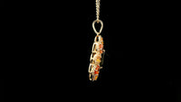2.56 Ct Marquise Multi Sapphire 14K Gold Pendant