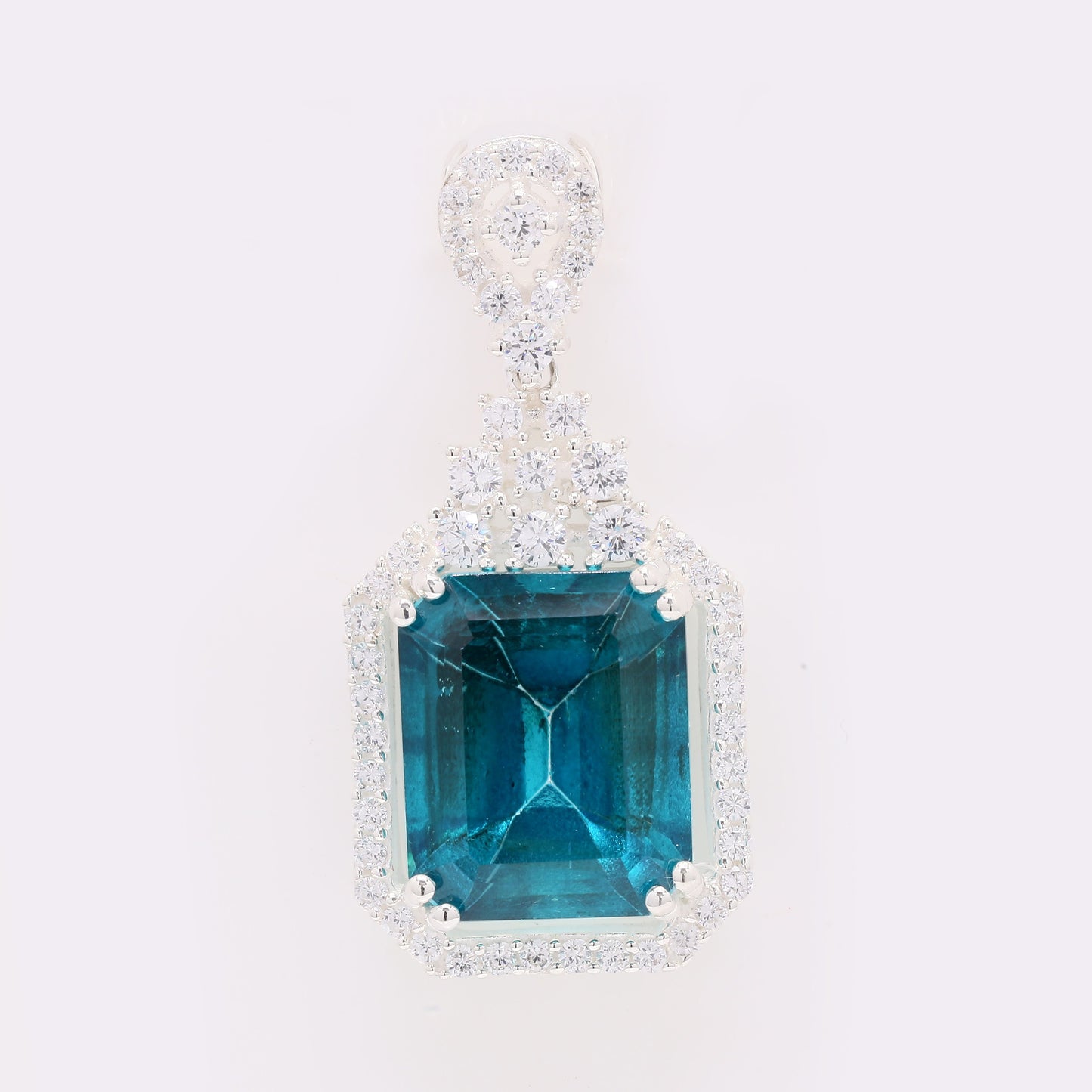 7.81 Ct Octagon Paraiba Topaz 925 Silver Pendant