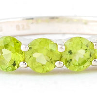 1.57 Ct Round Peridot, 925 Sterling Silver Ring