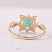 1.15 Ct Square Emerald 9K Gold Ring