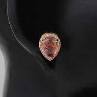 4.02 Ct Pear Pink Tourmaline 9K Gold Earrings