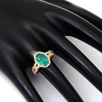 1.87 Ct Oval Mixed Cut Natural Emerald 14K Gold Ring
