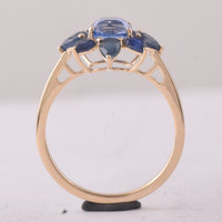 2.83 Ct Cushion Sapphire 9K Gold Ring