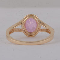 1.91 Ct Oval Pink Topaz 9K Gold Ring