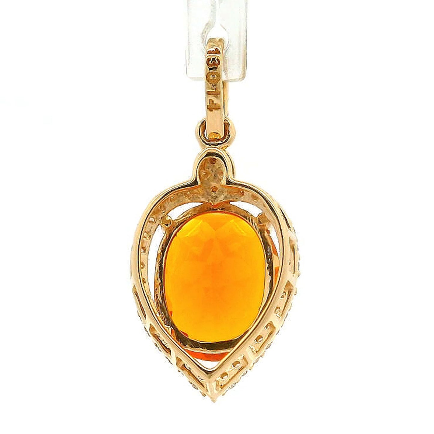 1.81 Ct Oval Fire Opal 14K Gold Pendant