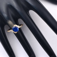 1.67 Ct Oval Mixed Cut Natural Sapphire 14K Gold Ring