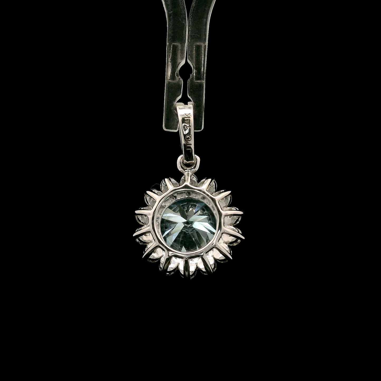 2.04 Carats Blue Lab Grown Diamond 14K Gold Pendant