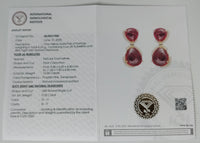 10.54 Ct Pear Cabochon Natural Tourmaline 14K Gold Earrings