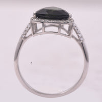 2.36 Ct Triangle Mixed Cut Natural Green Tourmaline 950 Platinum Ring