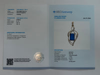 1.48 Ct Rectangle Step Cut Natural Sapphire 14K Gold Pendant