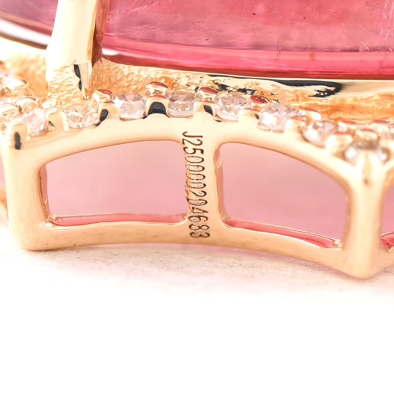 11.03 Ct Oval Cabochon Cut Natural Pink Tourmaline 14K Gold Pendant