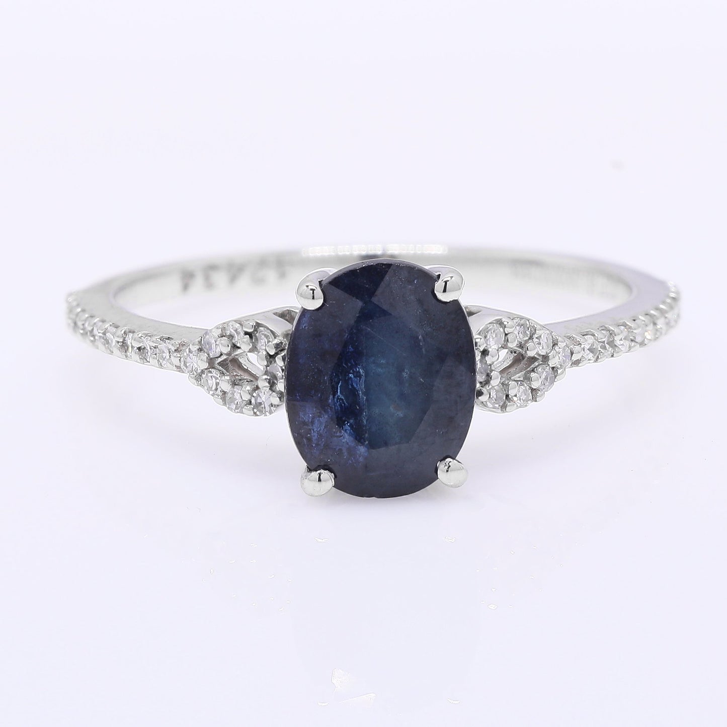 2.13 Ct Oval Cabochon Cut Natural Sapphire 950 Platinum Ring