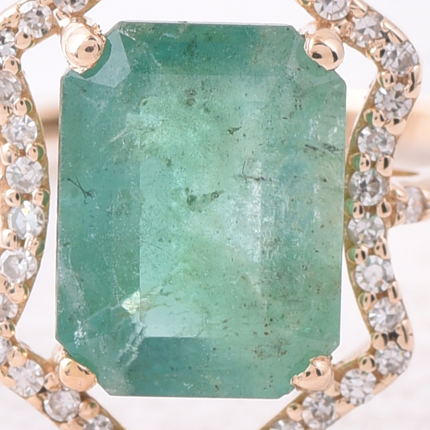 1.83 Ct Octagon Step Cut Natural Emerald 14K Gold Ring