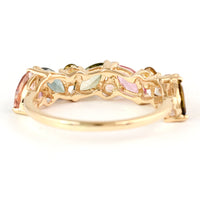 1.63 Ct Pear Multi Tourmaline 14K Gold Ring
