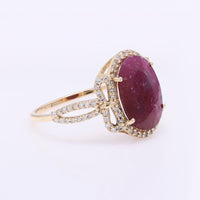 3.14 Ct Oval Ruby 14K Gold Ring