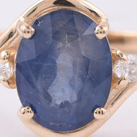 1.94 Ct Oval Natural Sapphire 14K Gold Ring