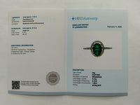 1.64 Ct Oval Mixed Cut Natural Emerald 950 Platinum Ring