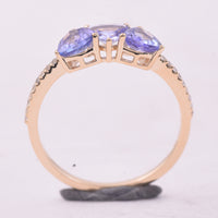 1.13 Ct Trillion Tanzanite 9K Gold Ring