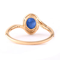 1.63 Ct Oval Mixed Cut Natural Sapphire 14K Gold Ring