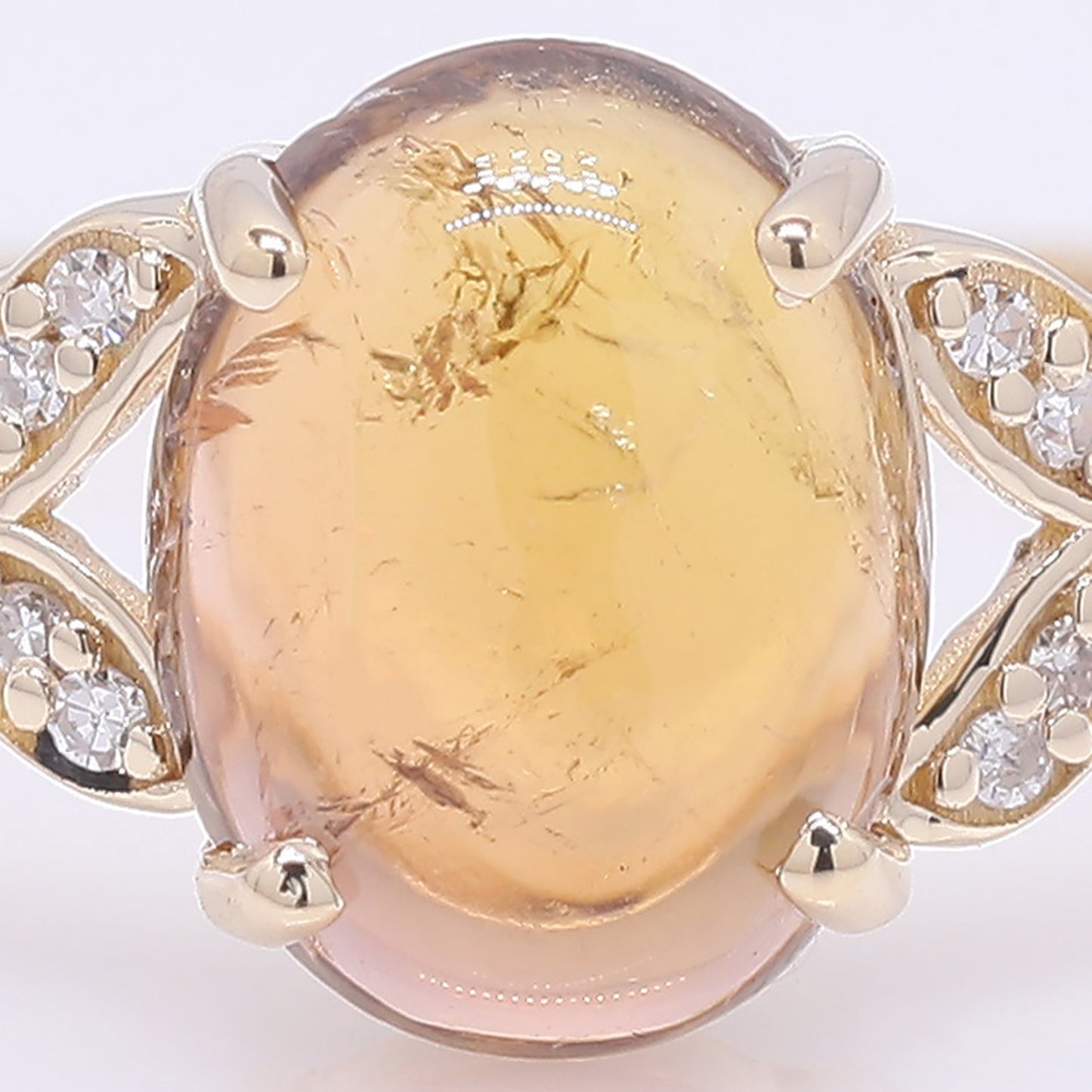 1.86 Ct Oval Cabochon Cut Natural Tourmaline 14K Gold Ring
