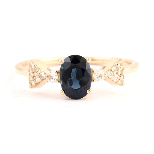1.15 Ct Oval Sapphire 14K Gold Ring