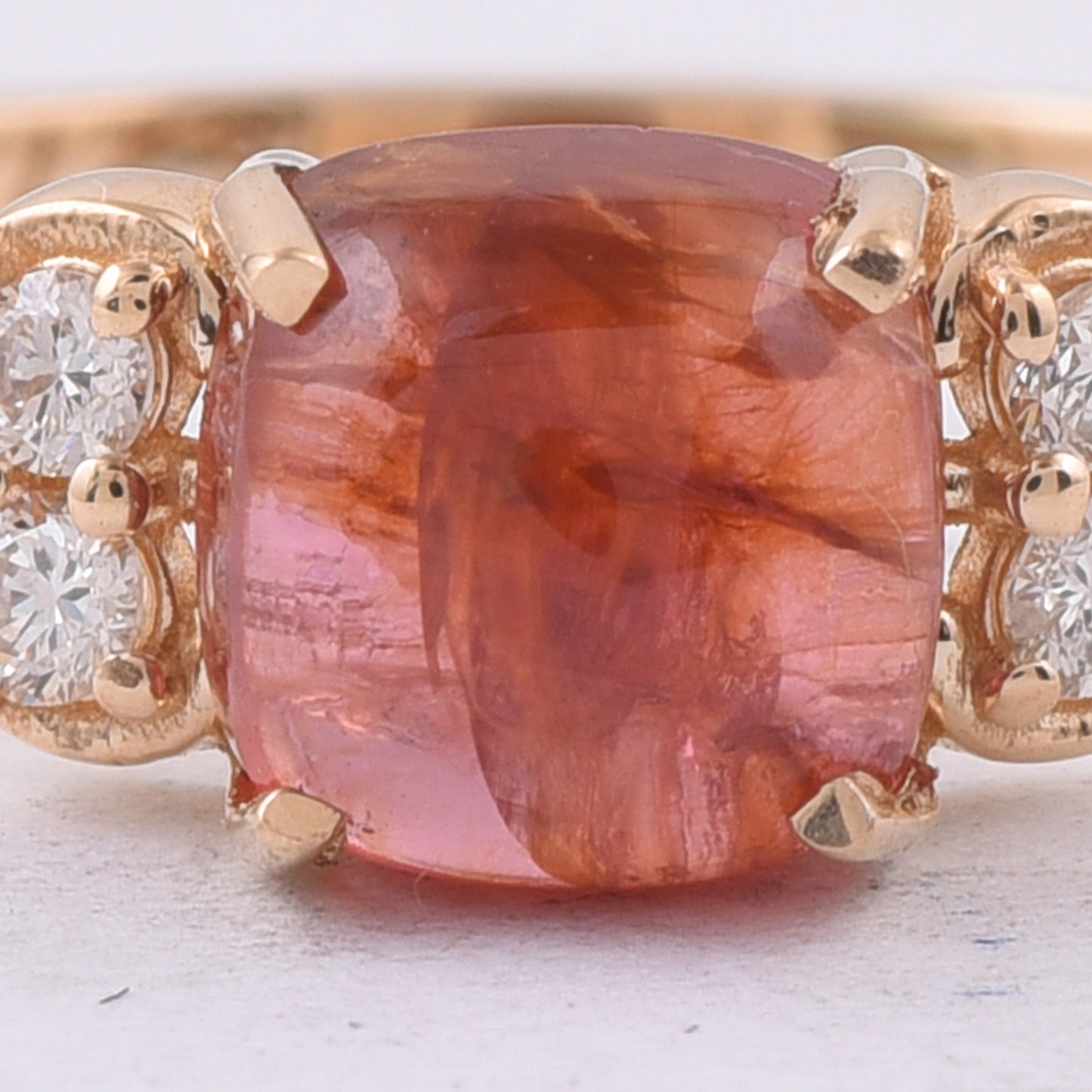 1.72 Ct Cushion Cabochon Cut Natural Spinel 14K Gold Ring