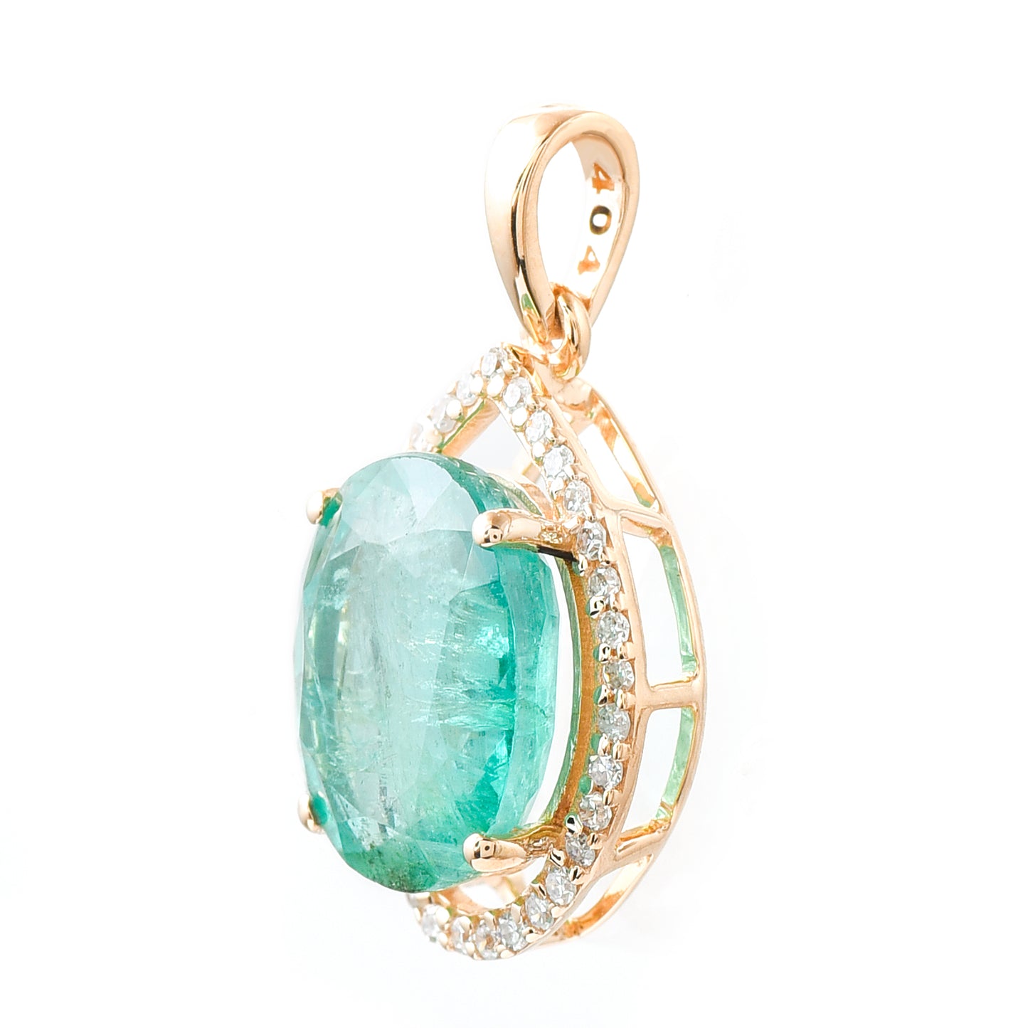 2.78 Ct Oval Emerald 14K Gold Pendant