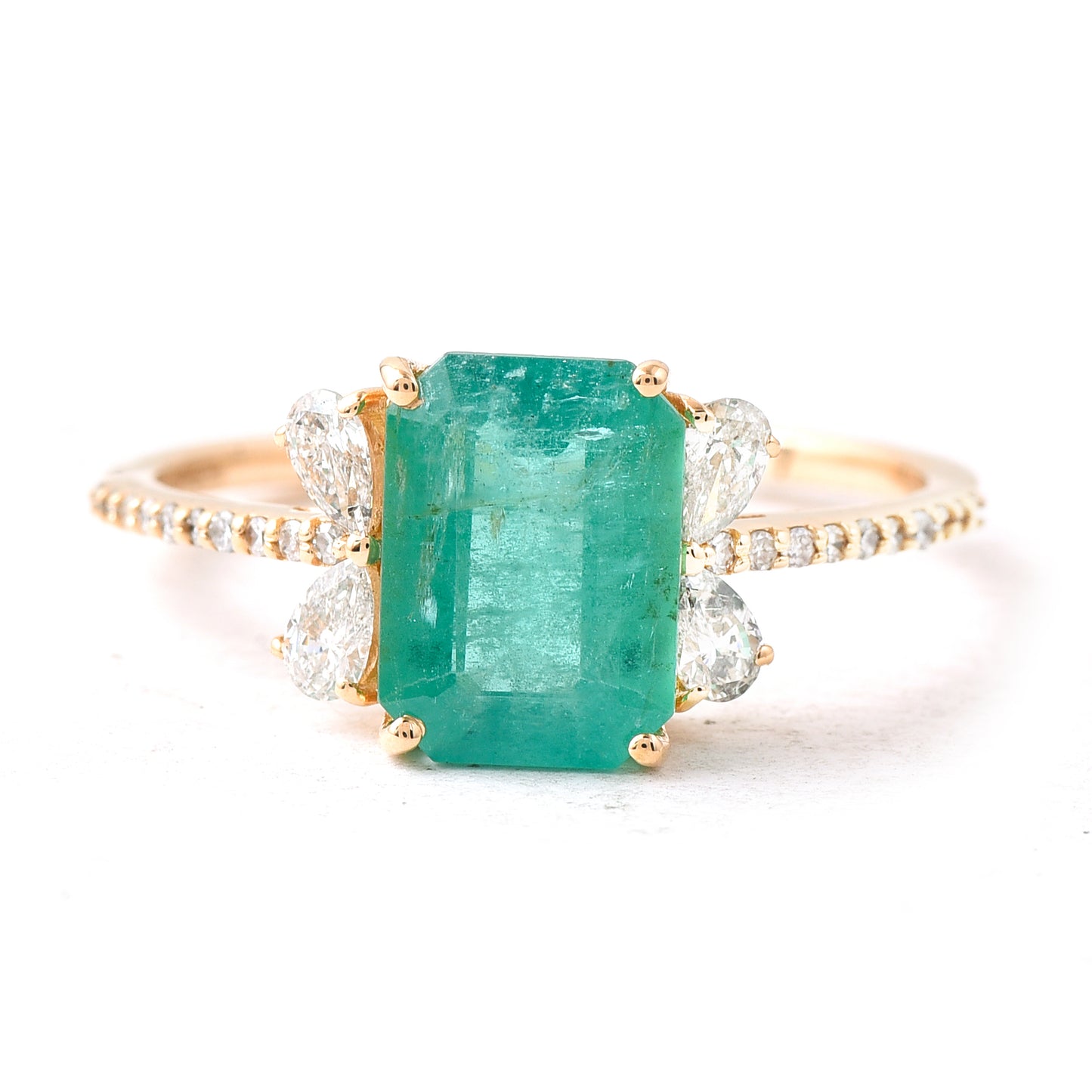 1.94 Ct Octagon Emerald 14K Gold Ring