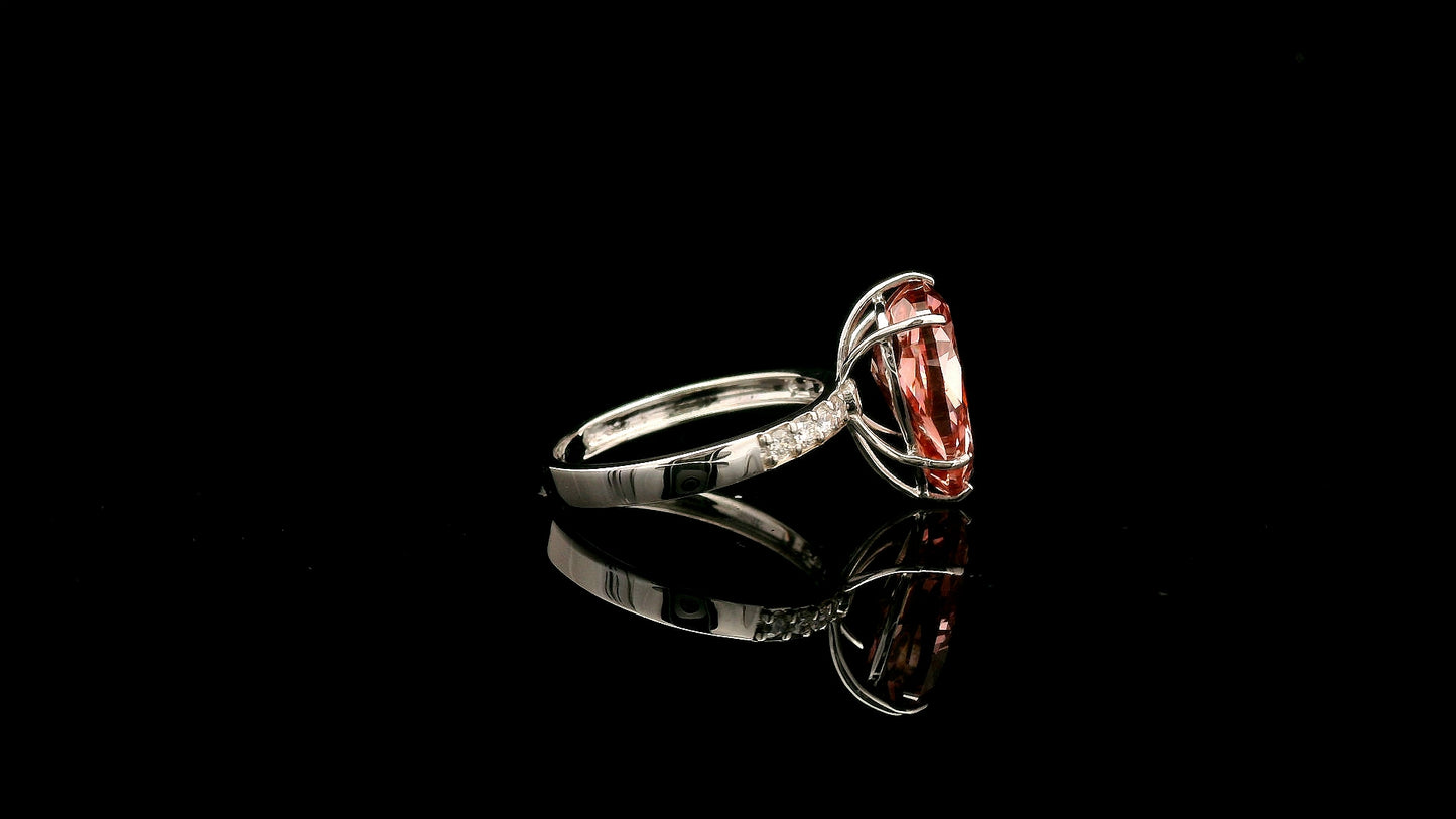 5.22 Carats Pink Lab Grown Diamond 14K Gold Ring