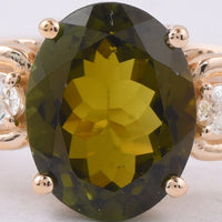 1.97 Ct Oval Natural Tourmaline 14K Gold Ring