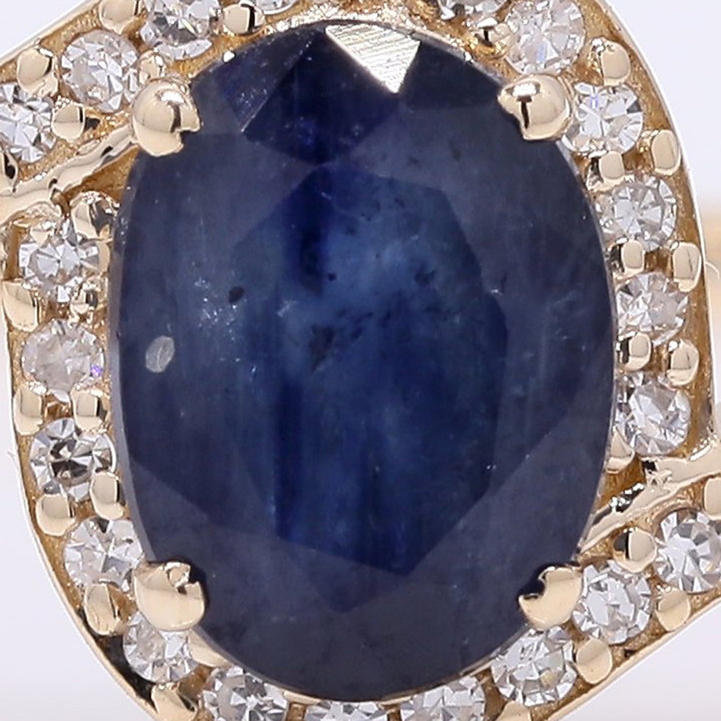1.33 Ct Oval Mixed Cut Natural Sapphire 14K Gold Ring