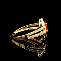 0.85 Ct Oval Multi Sapphire 14K Gold Ring
