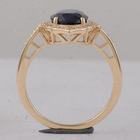 3.06 Ct Oval Sapphire 9K Gold Ring