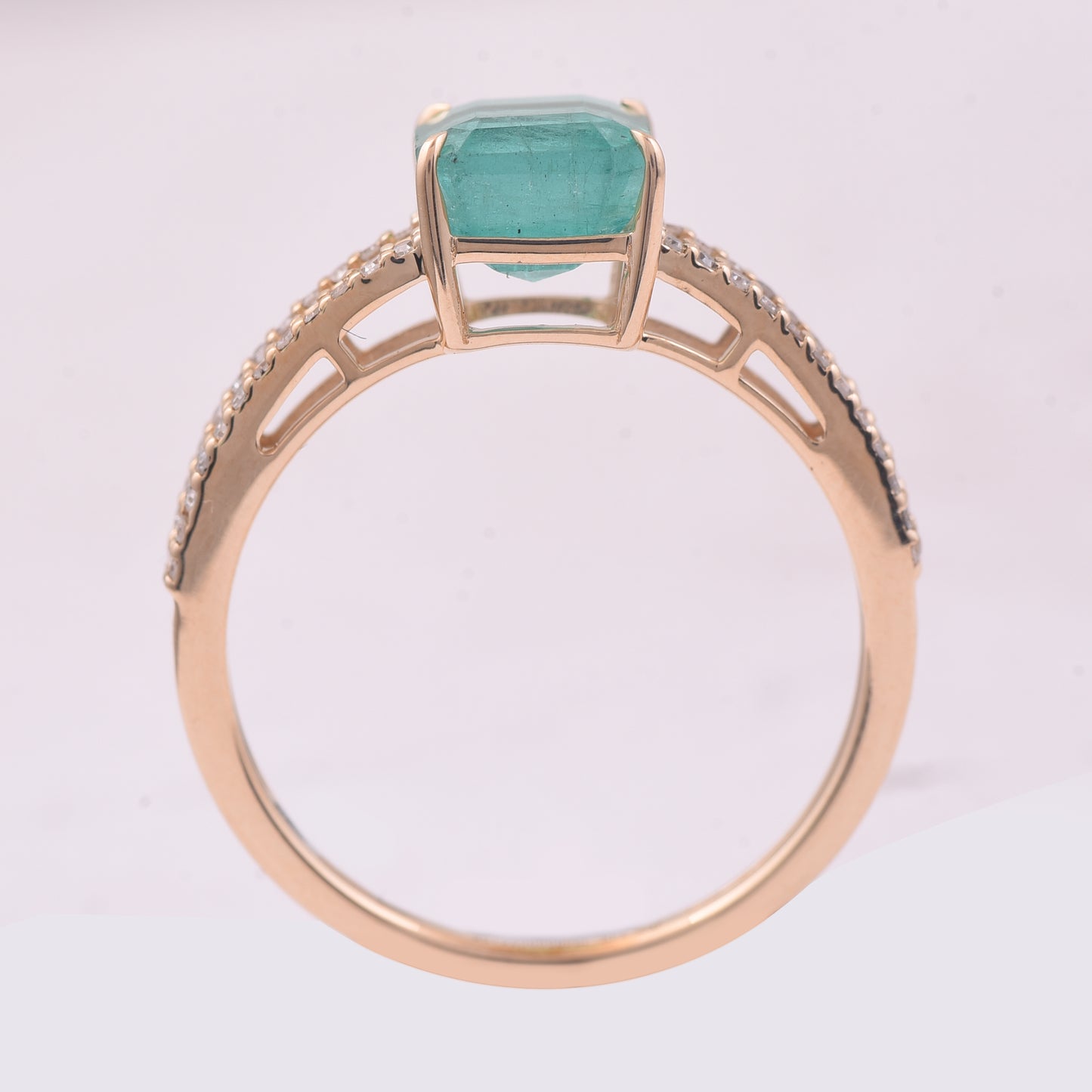 1.92 Ct Octagon Step Cut Natural Emerald 14K Gold Ring