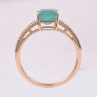 1.92 Ct Octagon Step Cut Natural Emerald 14K Gold Ring