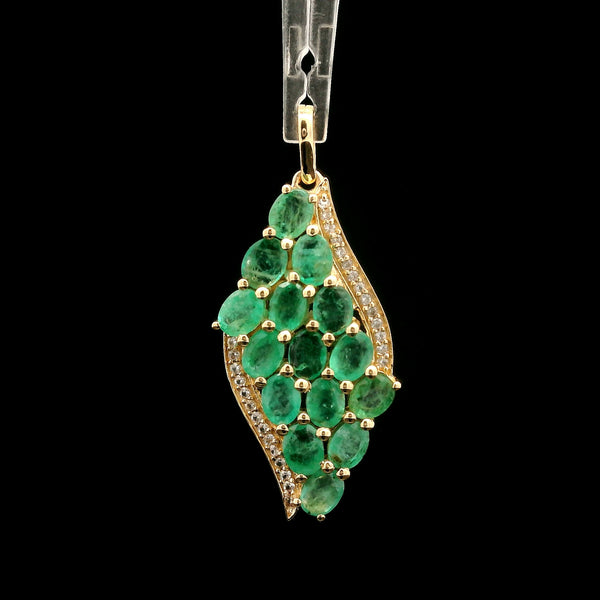 2.51 Ct Oval Emerald 14K Gold Pendant