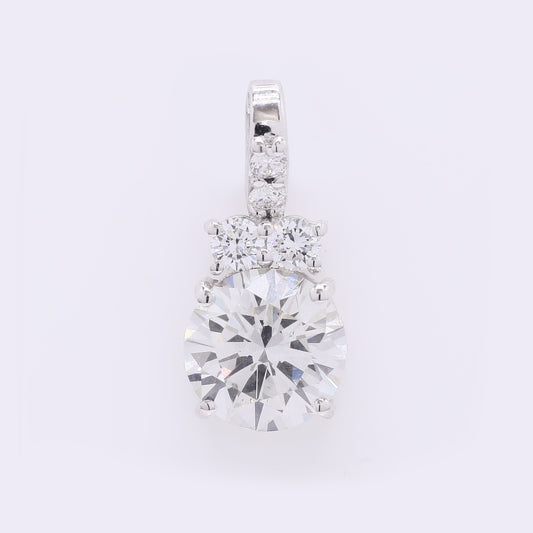 2.07 Carats Lab Grown Diamond 14K Gold Pendant