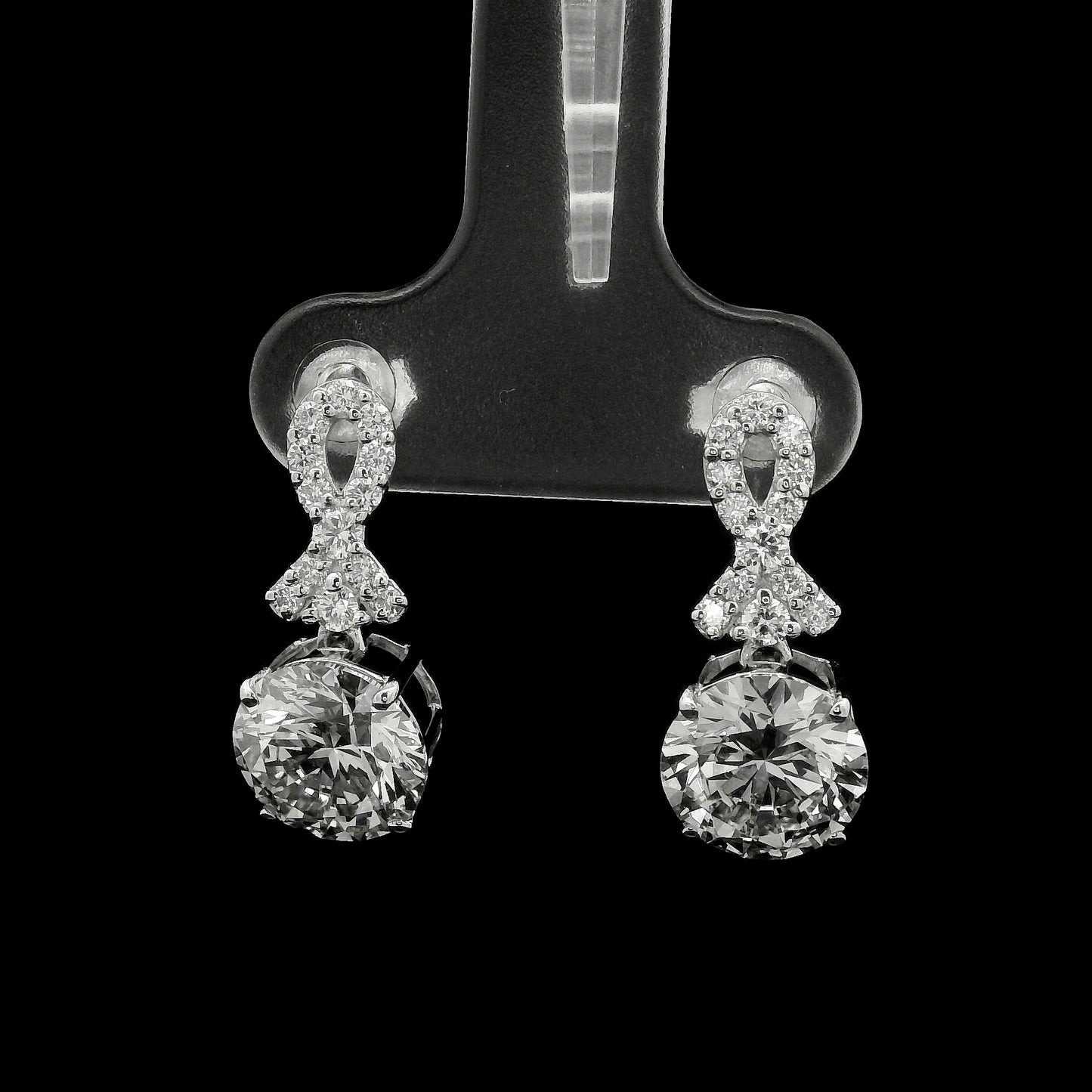 4.44 Ct Round Lab Grown Diamond 14K Gold Earrings